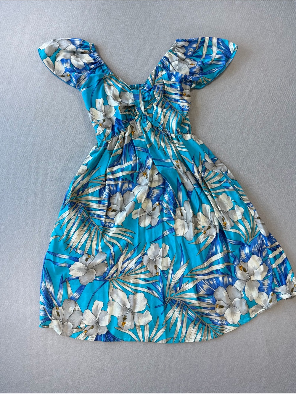 Malia Lei Tropical Hawaiian Pocket Rayon Smocked Dress Like New OS